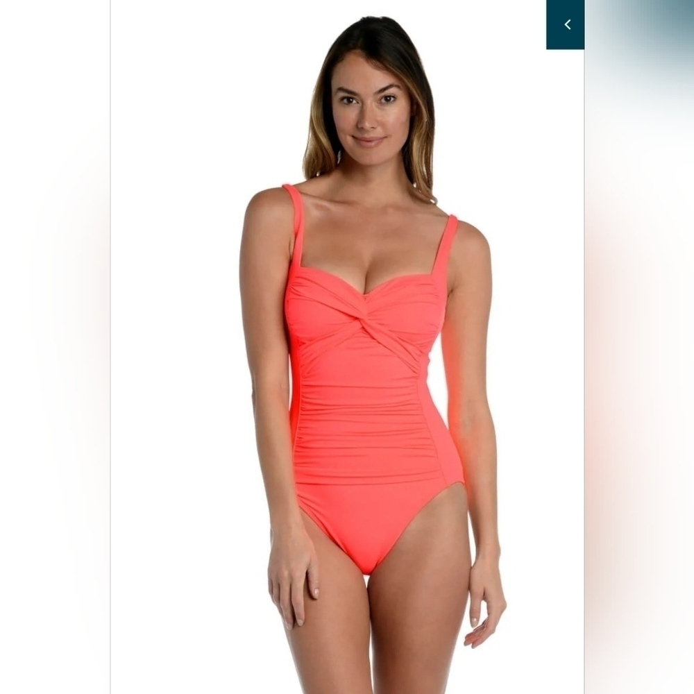 La Blanca Island Goddess Over The Shoulder Twist Maillot Onepiece size 8